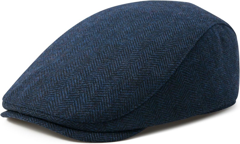 FEINION Men Wool Blend Flat Cap Tweed Newsboy Ivy Hat - Image 1